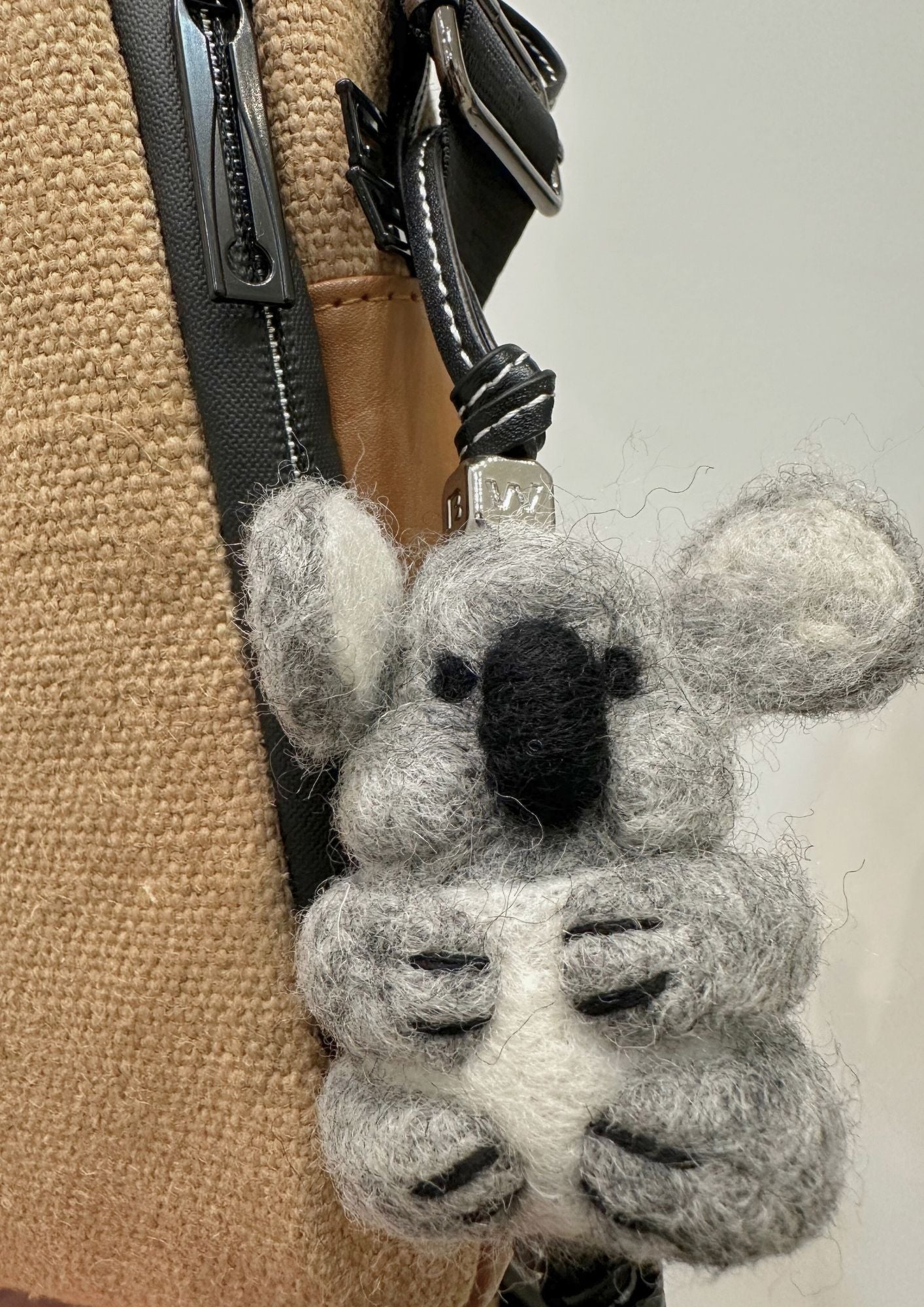 Handmade Felted Koala Bag Charm