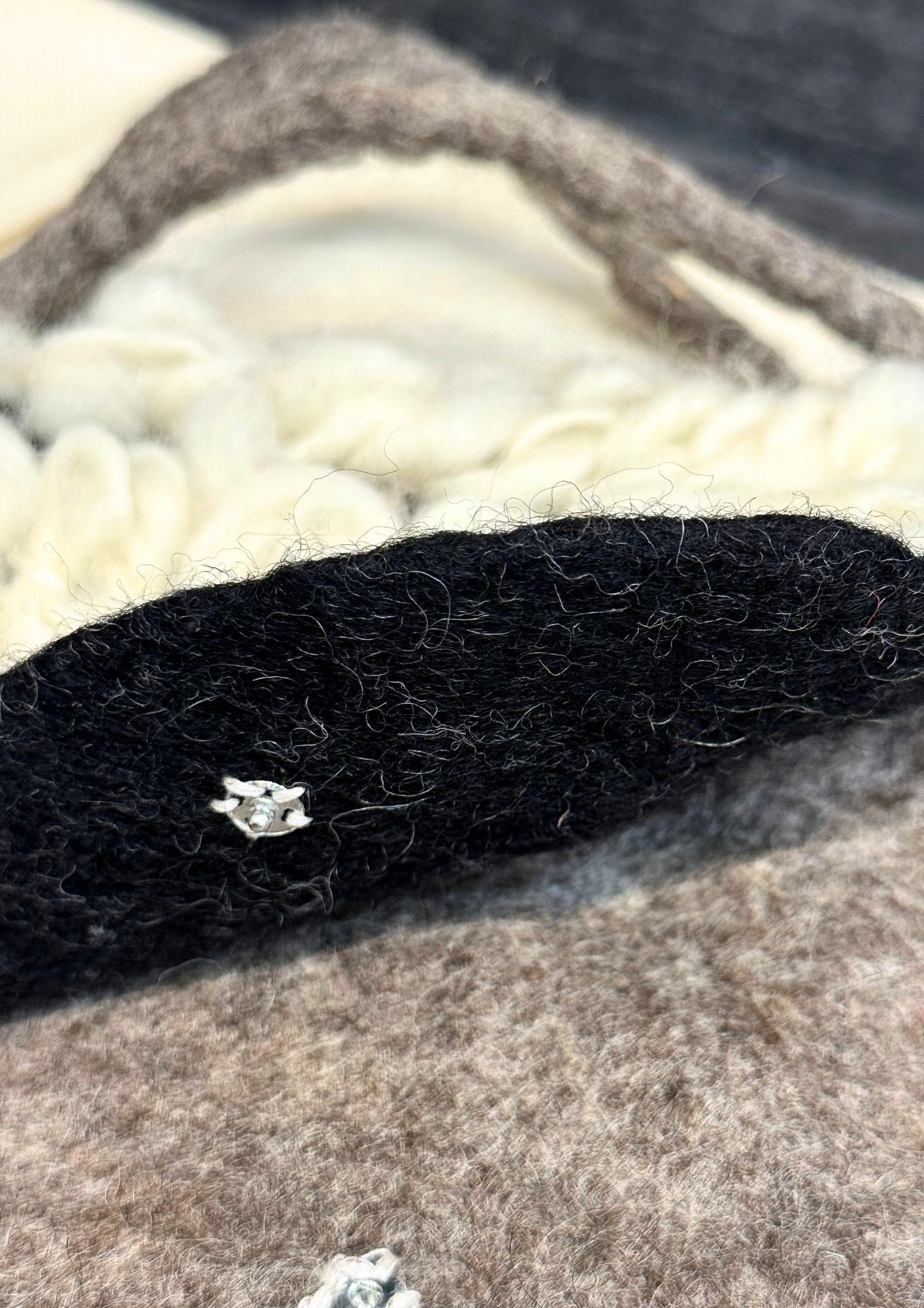 Handmade Felted Sheep Crossbody Bag