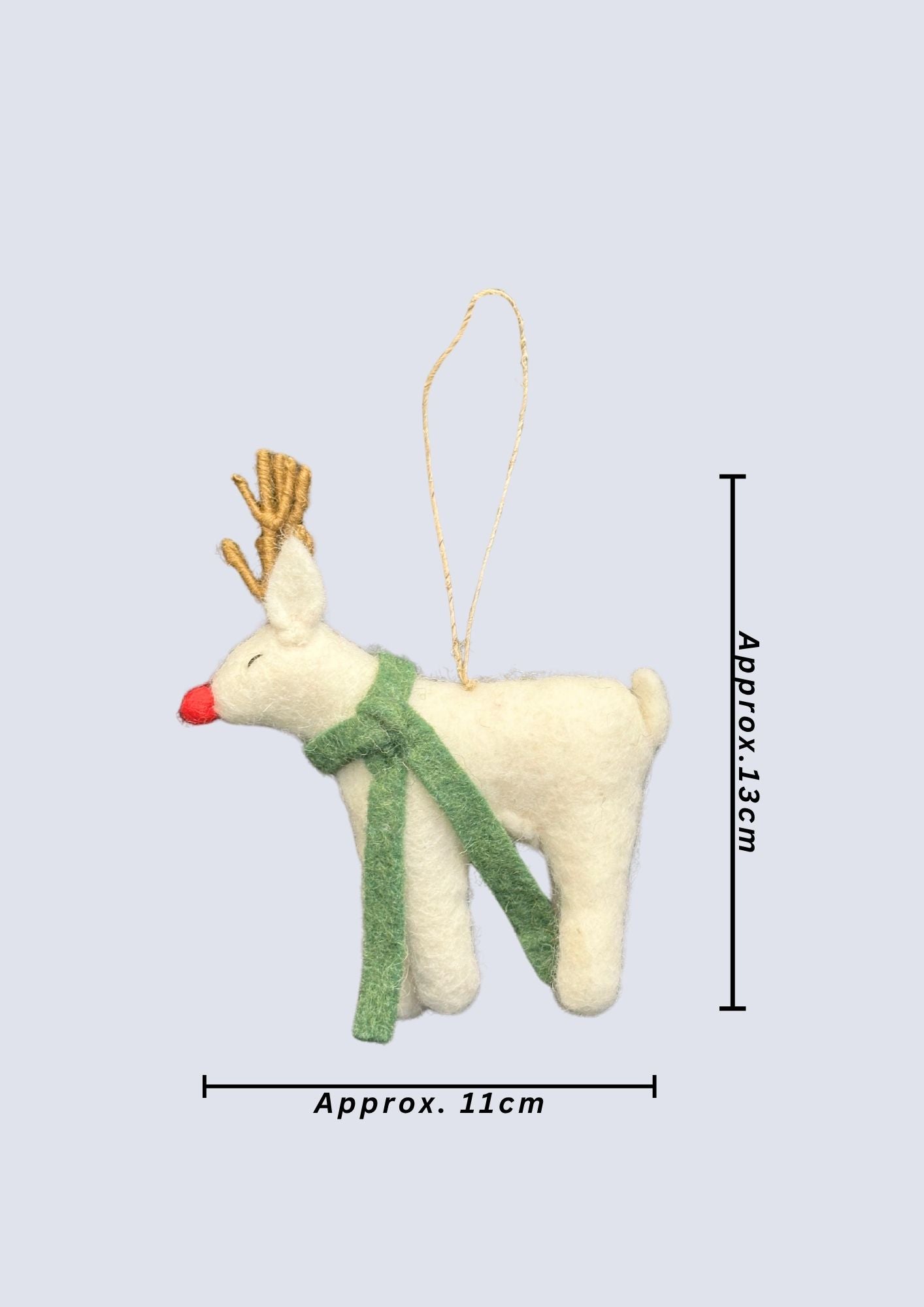 Handmade Felted White Deer