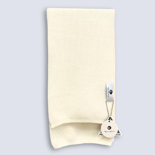 Australia Made 100% Merino Wool Knit Scarf - Cream on the Top