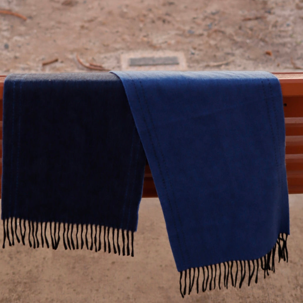 100% Australian Merino Wool Scarf | Urban Minimal – Blue Lake