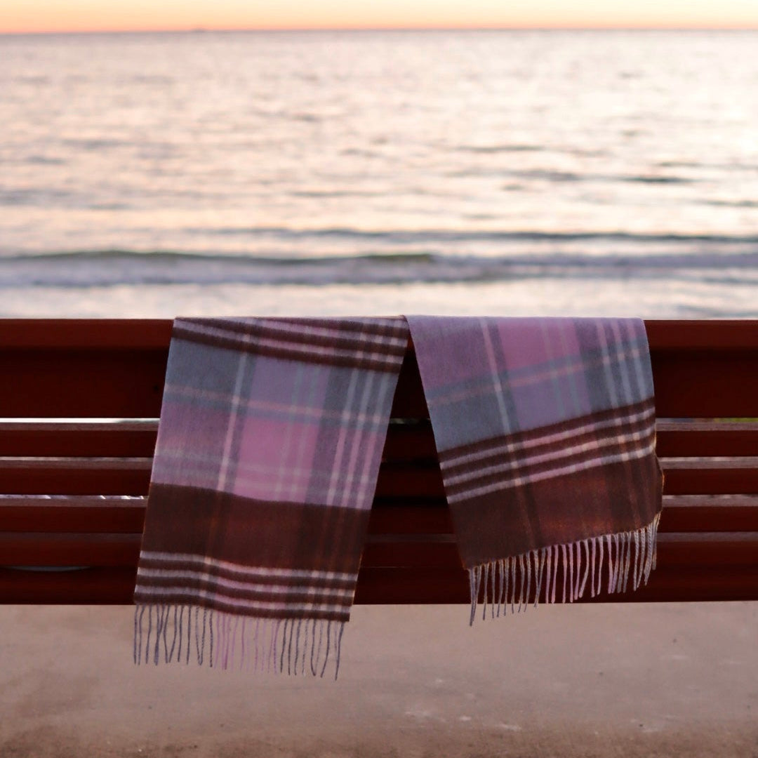 100% Australian Merino Wool Scarf |Modern Tartan Scarf - The City of Dreams