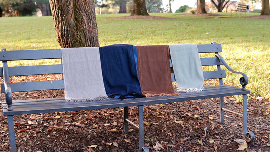 WooliWooli merino wool scarves outside