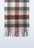 Australia Made Merino Wool Scarf | Tartan Scarf  - Rice Pink Thompson Scarf