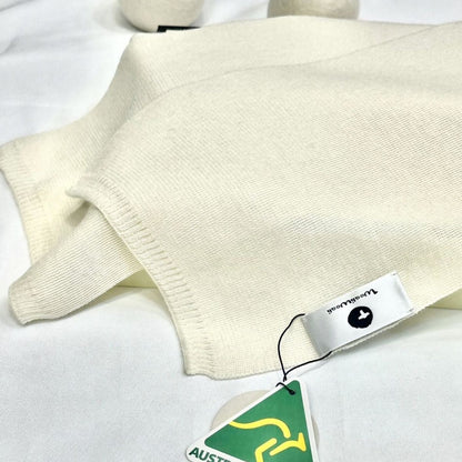 Australia Made 100% Merino Wool Knit Scarf - Cream on the Top
