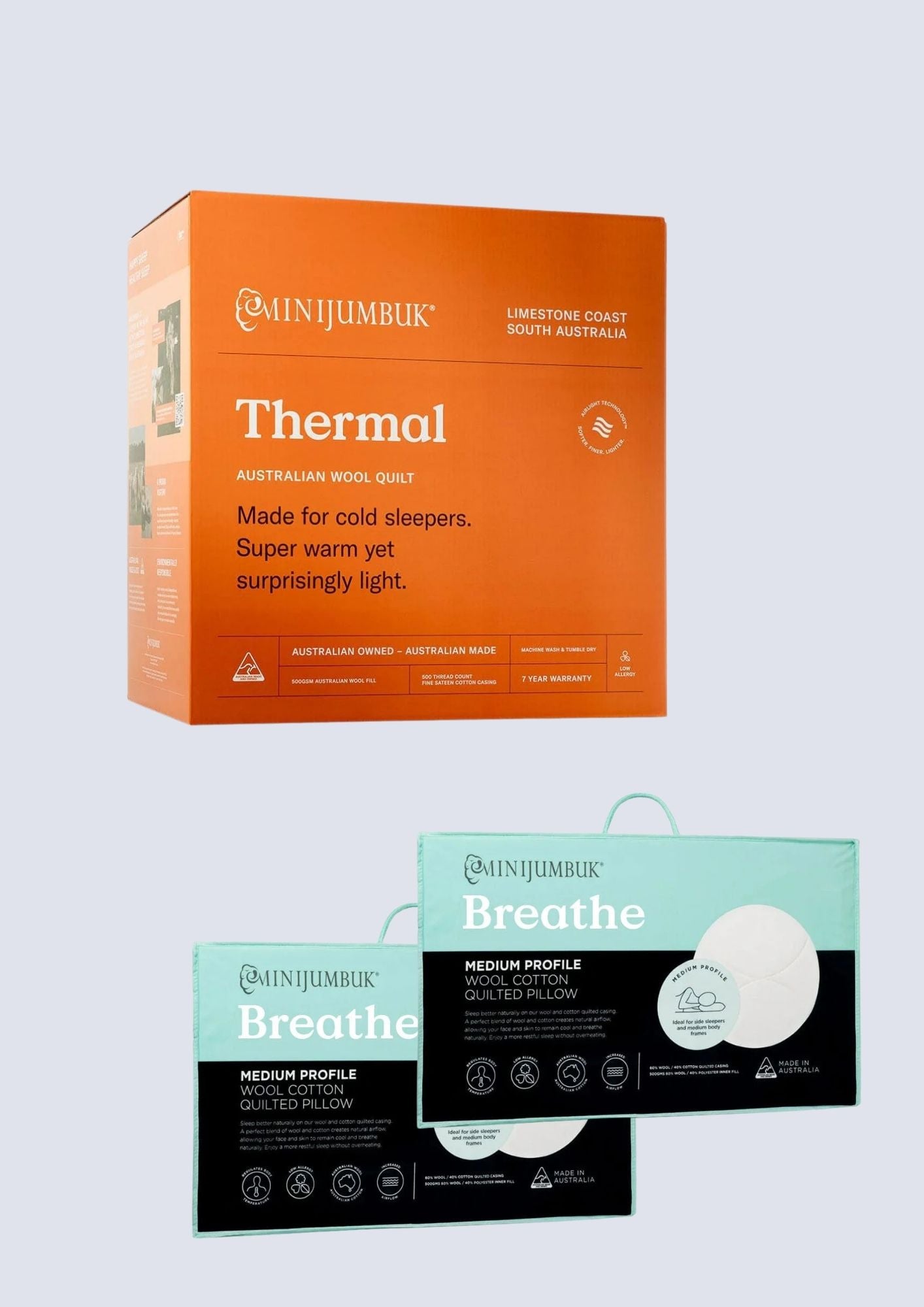 Thermal Wool Quilt & Pillow Set