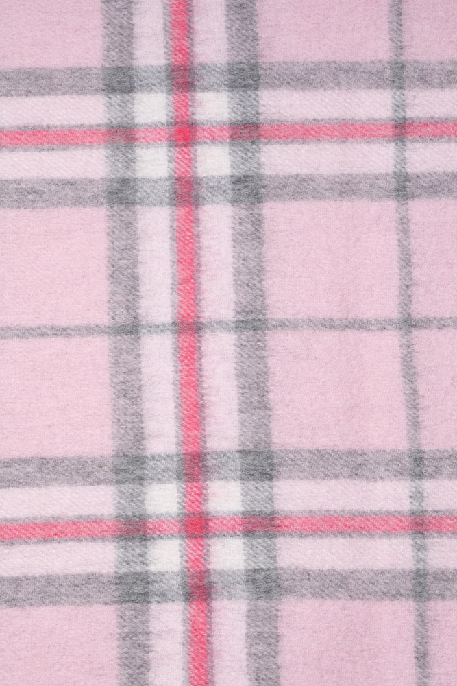 Australia Made Merino Wool Scarf | Tartan Scarf - Baby Pink Thompson Scarf