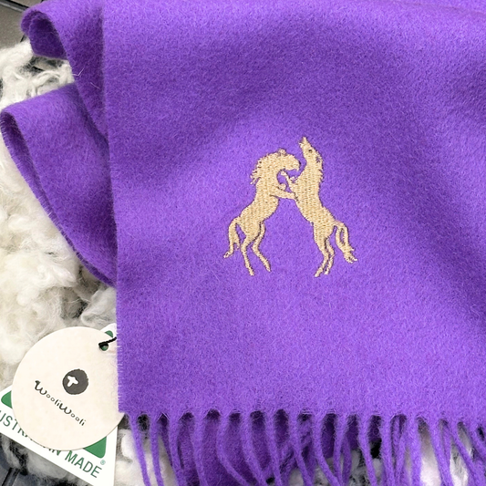 purple merino wool scarf