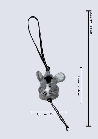 Handmade Felted Koala Bag Charm