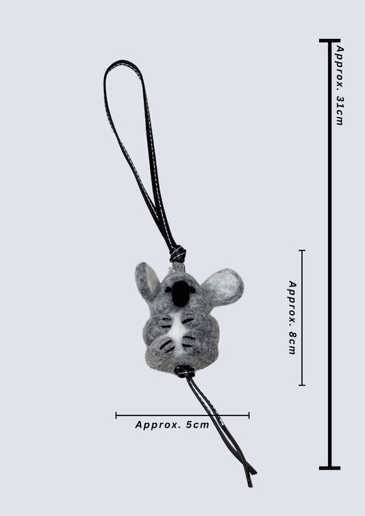 Handmade Felted Koala Bag Charm