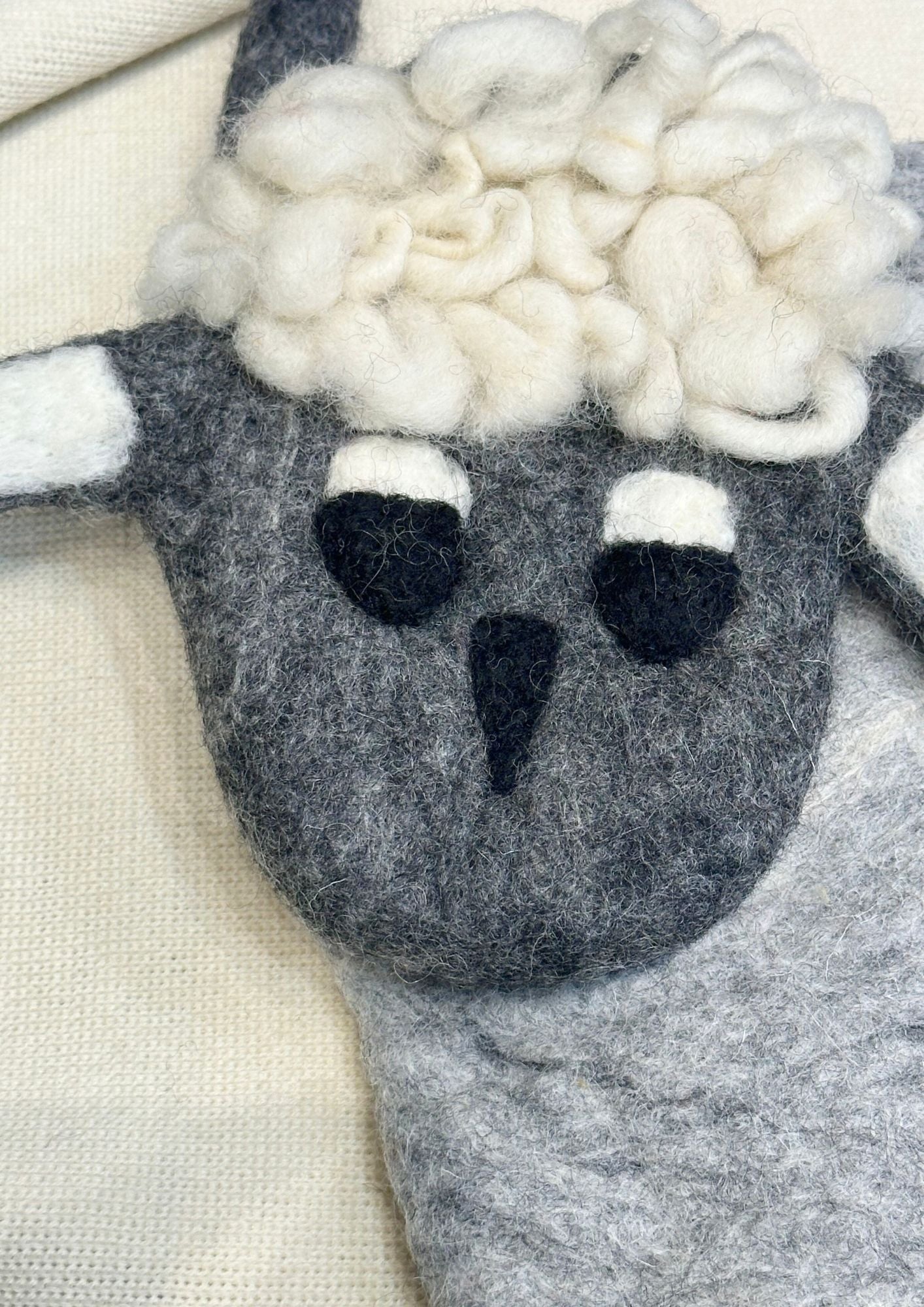 Handmade Felted Sheep Crossbody Bag
