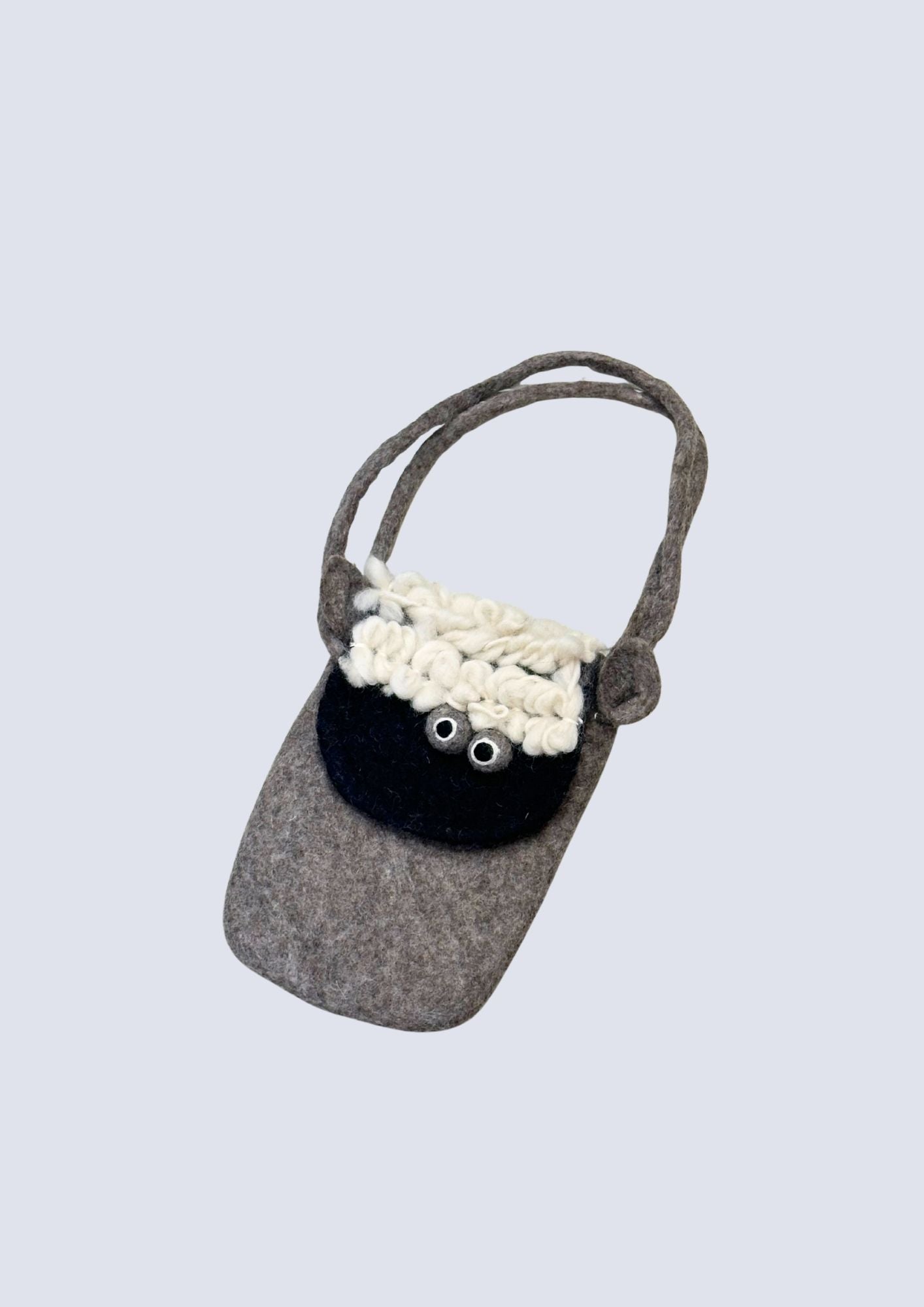 Handmade Felted Sheep Crossbody Bag