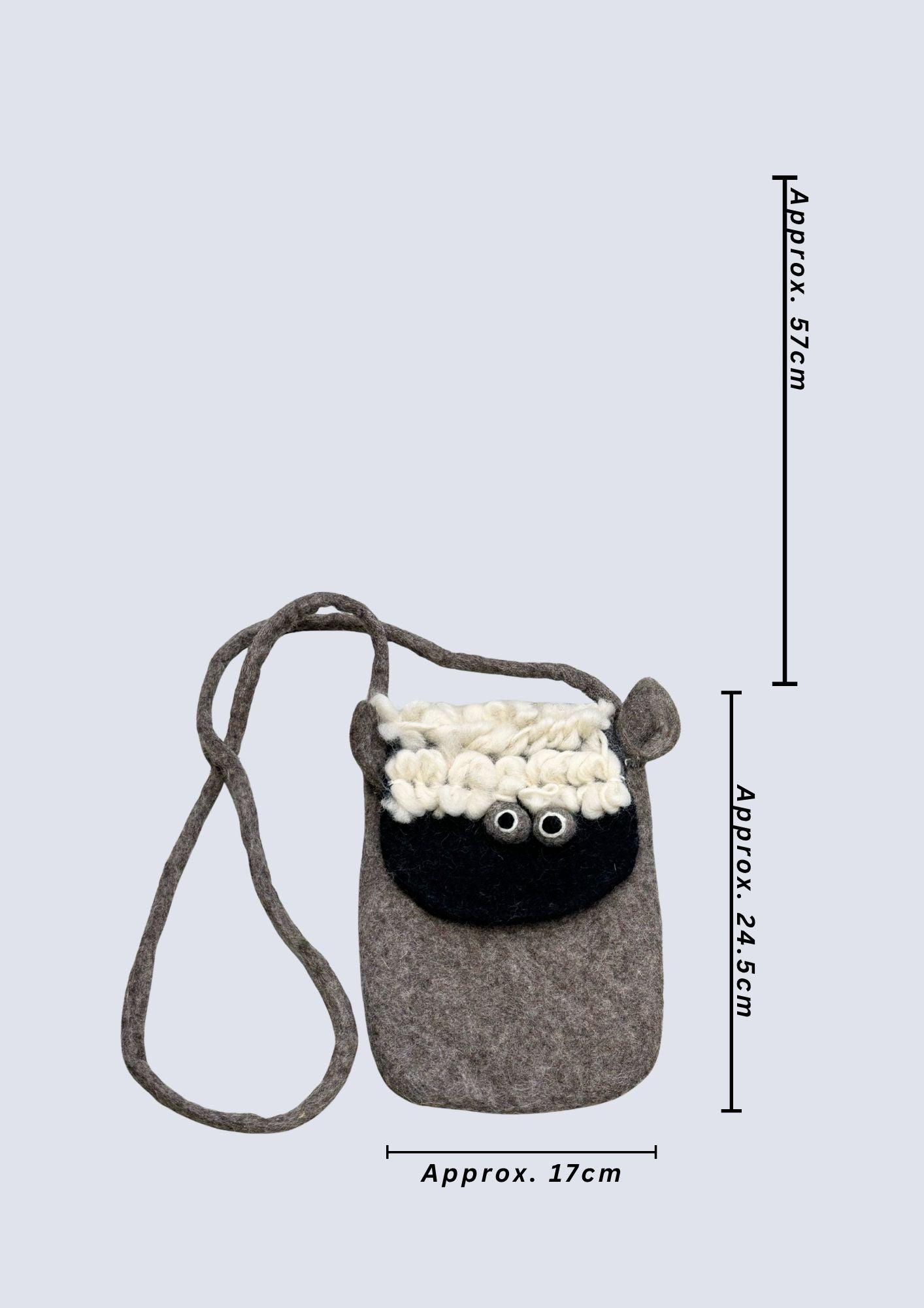 Handmade Felted Sheep Crossbody Bag