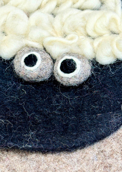 Handmade Felted Sheep Crossbody Bag