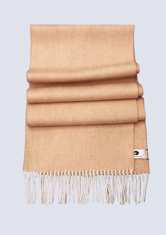 Australia Made 100% Merino Wool Scarf | Light Camel Scarf - Morning Dune
