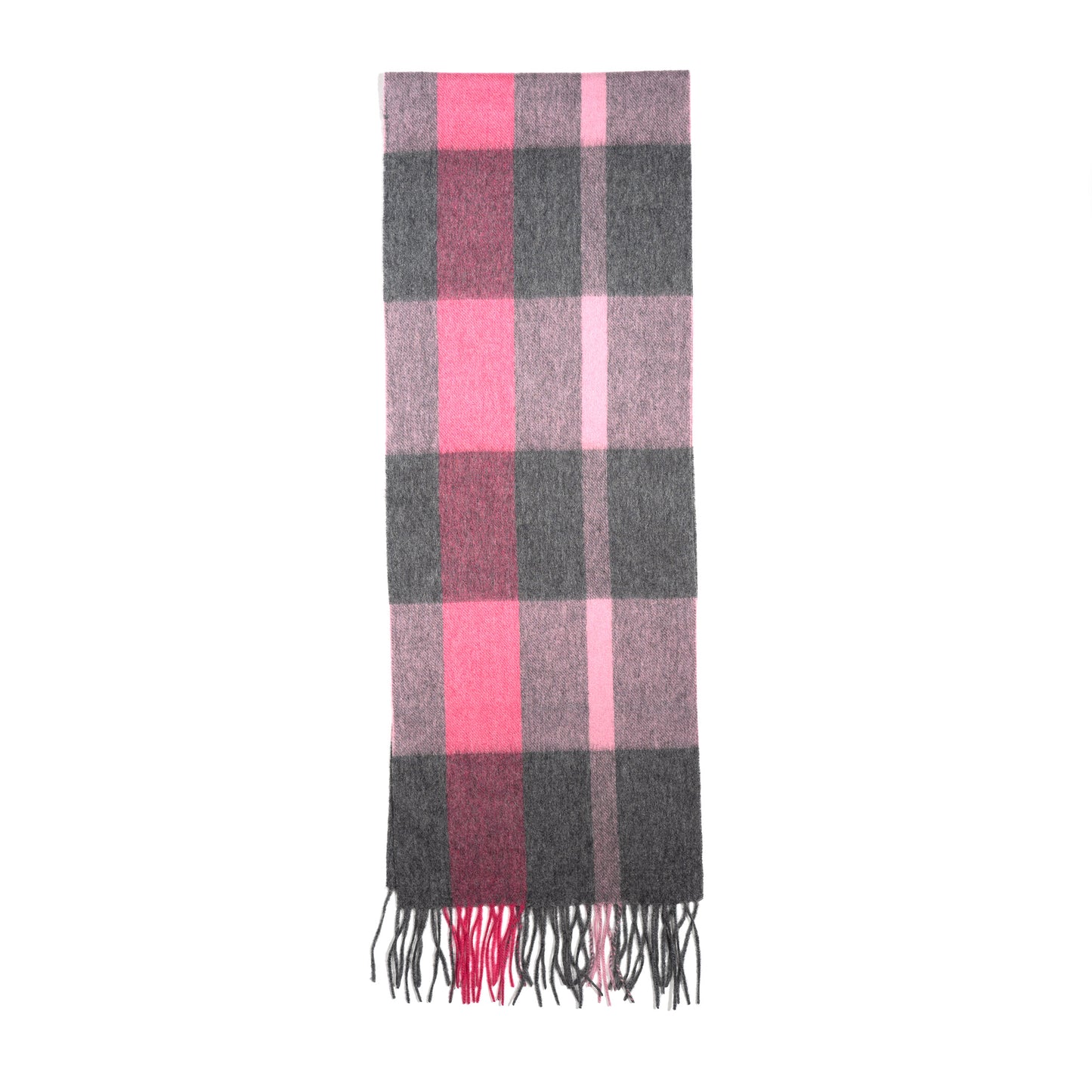 Australia Made 100% Merino Wool Scarf | Modern plaid Scarf - Watermelon Pink