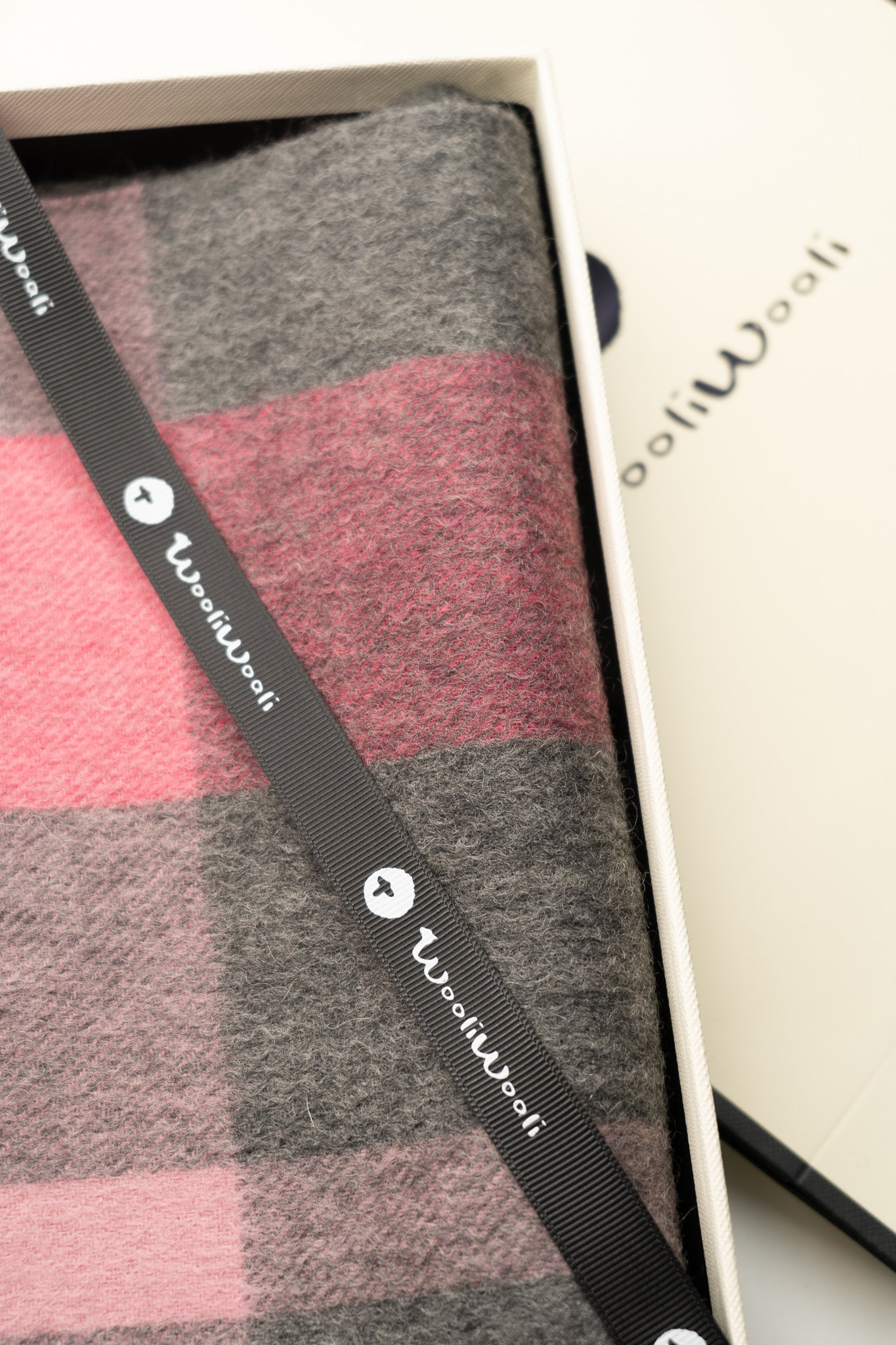 Australia Made 100% Merino Wool Scarf | Modern plaid Scarf - Watermelon Pink