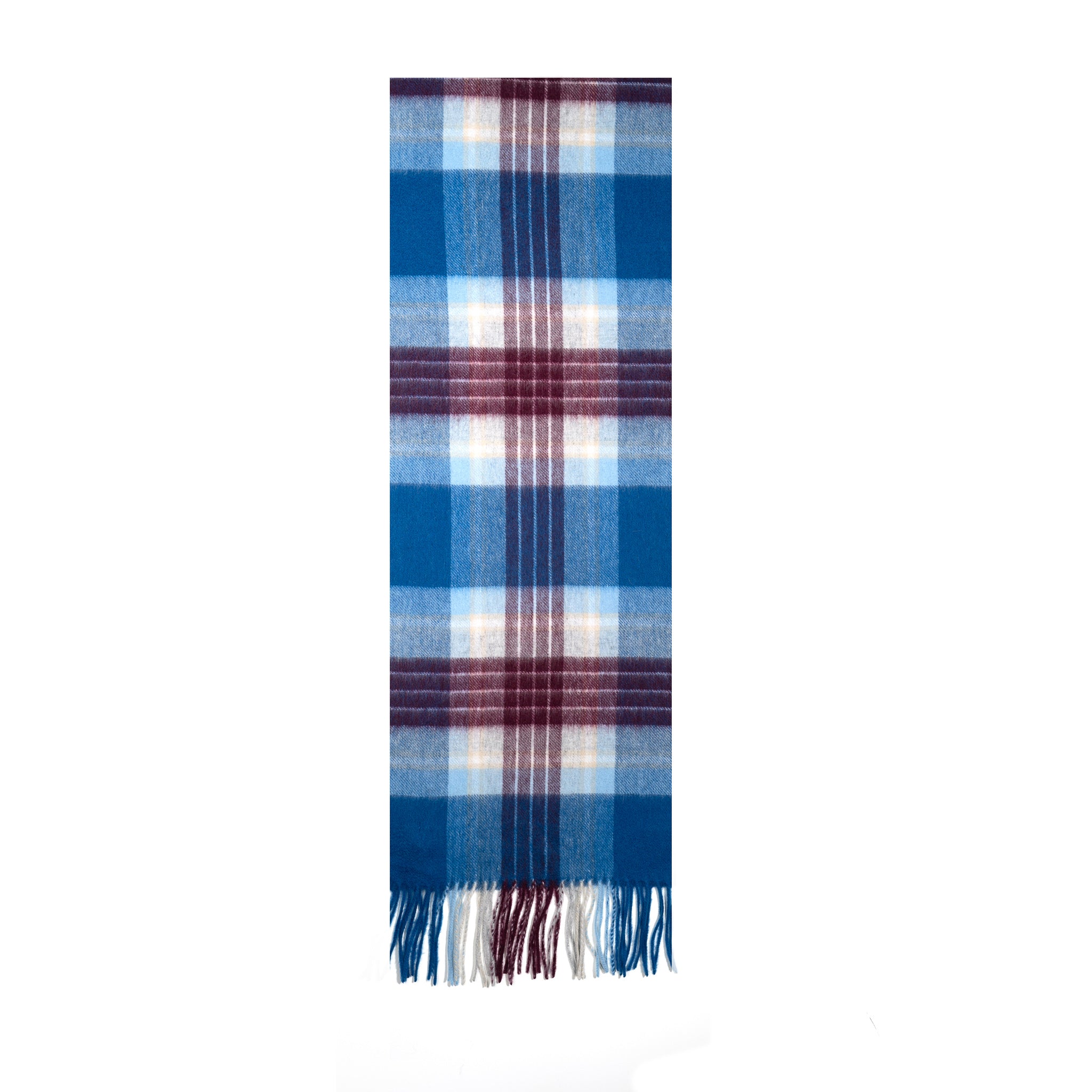 Australia Made Merino Wool Scarf | Tartan Scarf  - Indigo Blue Thompson Scarf
