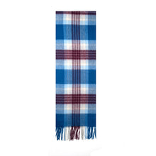 Australia Made Merino Wool Scarf | Tartan Scarf  - Indigo Blue Thompson Scarf