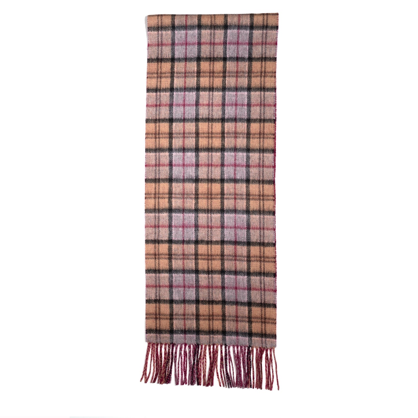 Australia Made Merino Wool Scarf | Tartan Scarf - Camel Stewart Scarf
