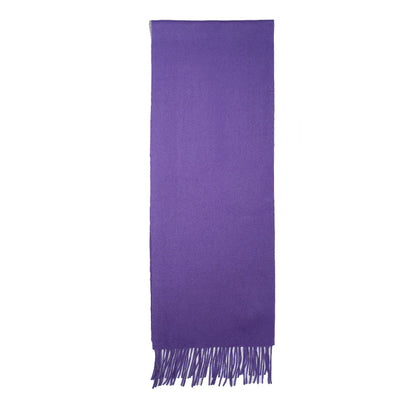 Purple scarf with fringes on a white background