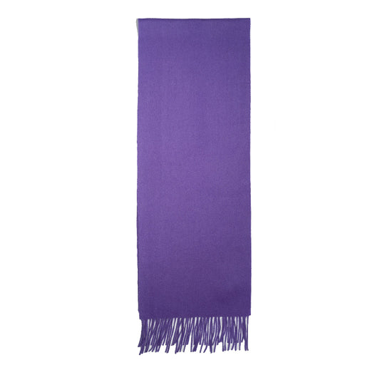 Purple scarf with fringes on a white background