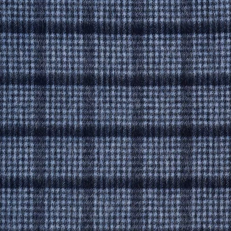Close-up of a blue checkered fabric texture