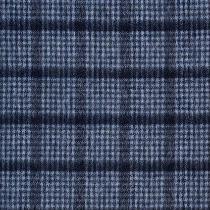 Close-up of a blue checkered fabric texture