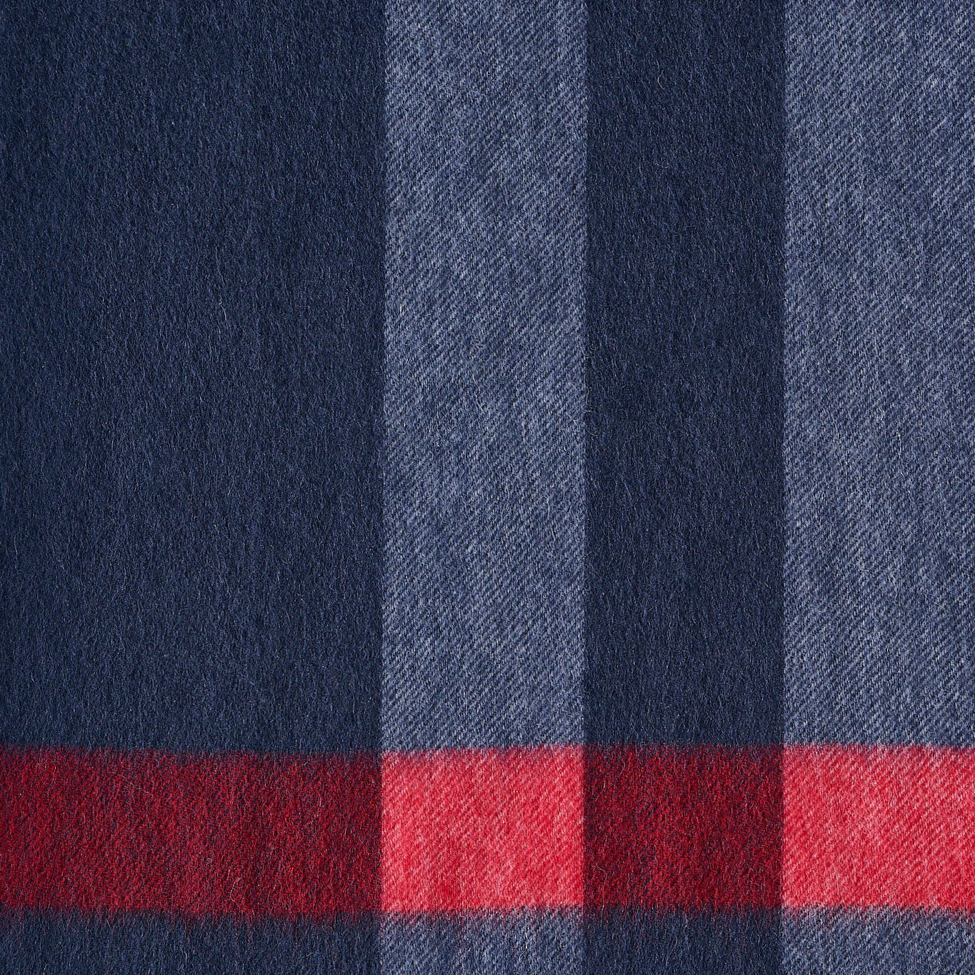 Close-up of a fabric with blue and red plaid pattern