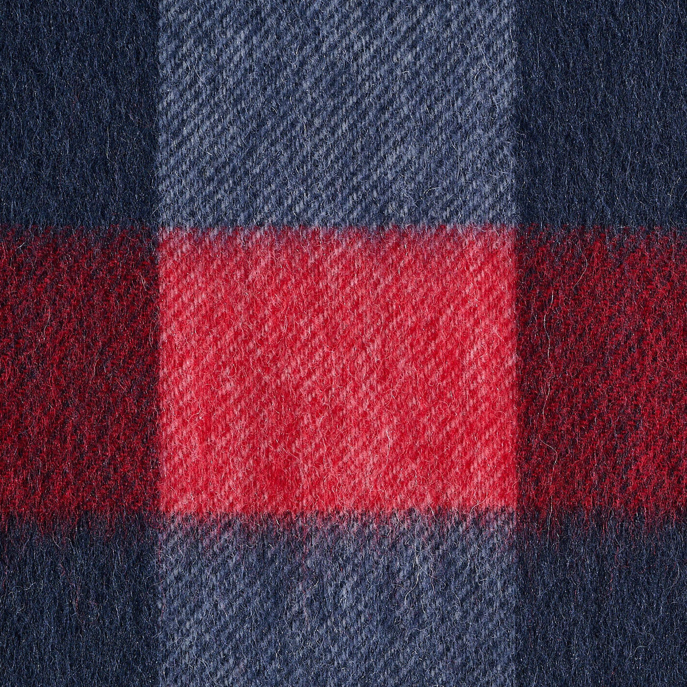 Close-up of a red and blue checkered fabric pattern