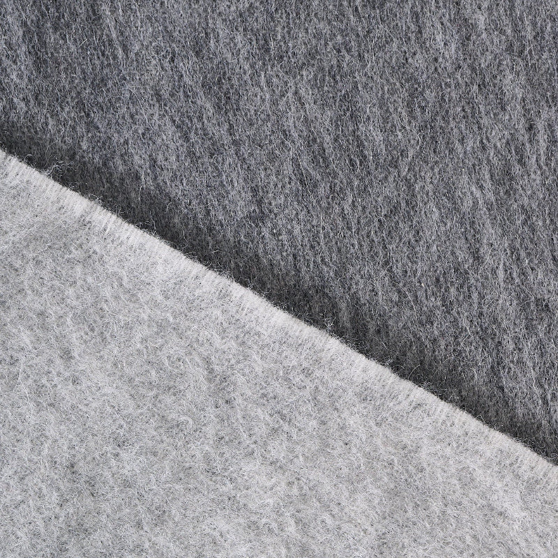 Close-up of gray wool fabric