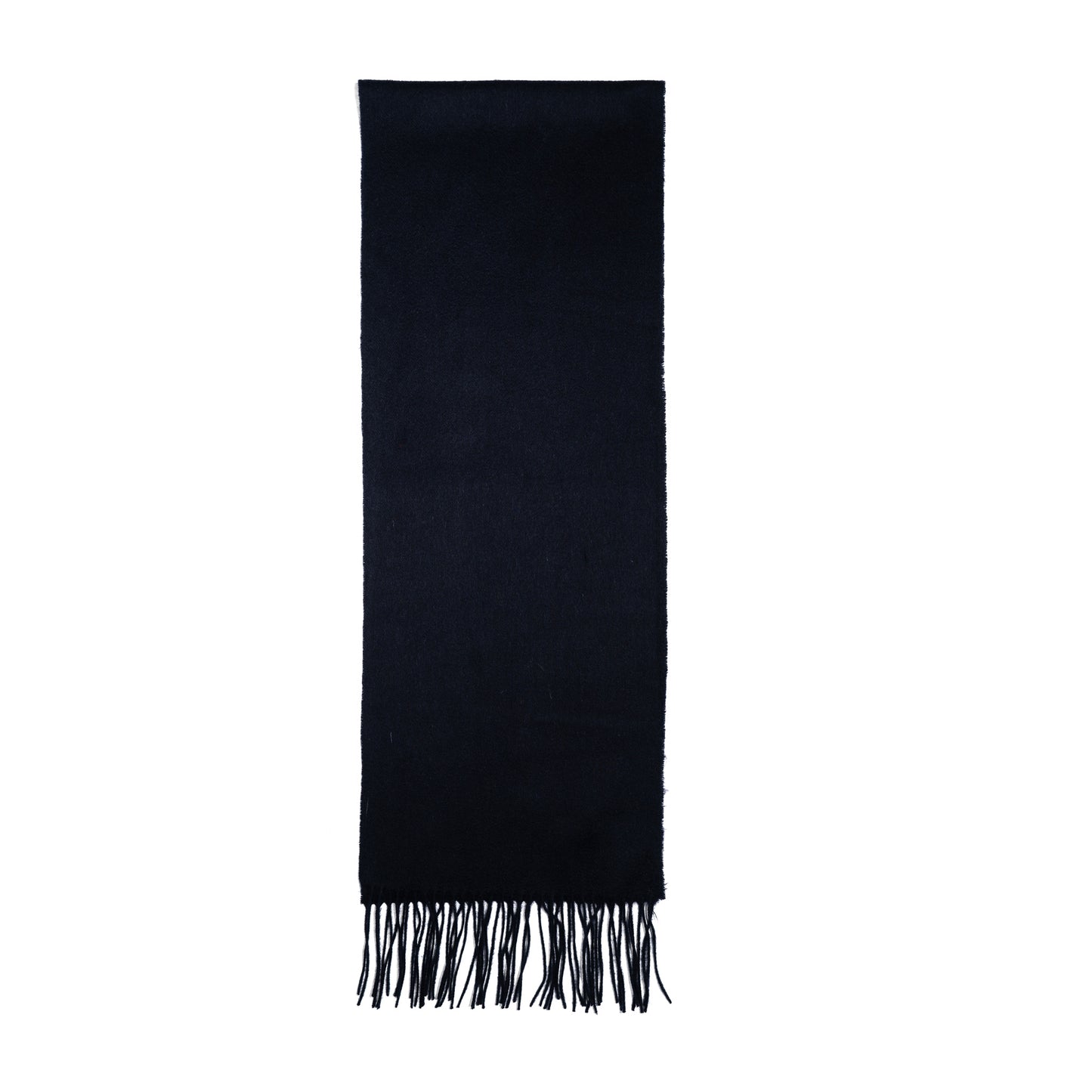 Black scarf with fringes on a white background