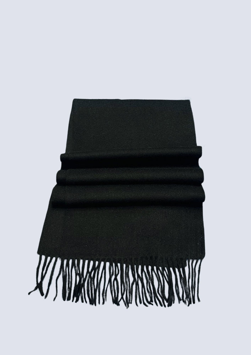 Australian 100% Merino Wool Scarf | Solid Scarf- Black