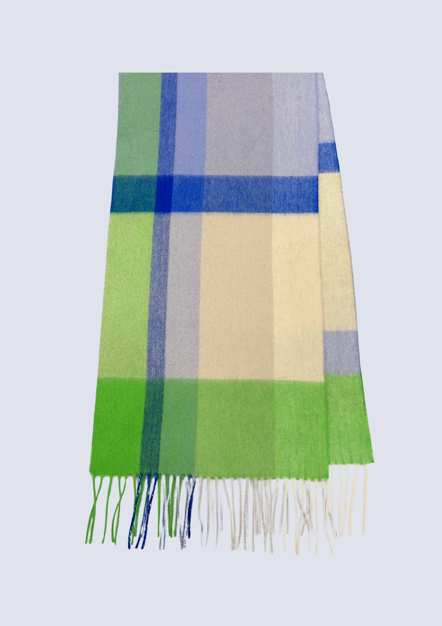 Australia Made 100% Merino Wool Scarf｜Plaid Scarf - Lemon & Lime