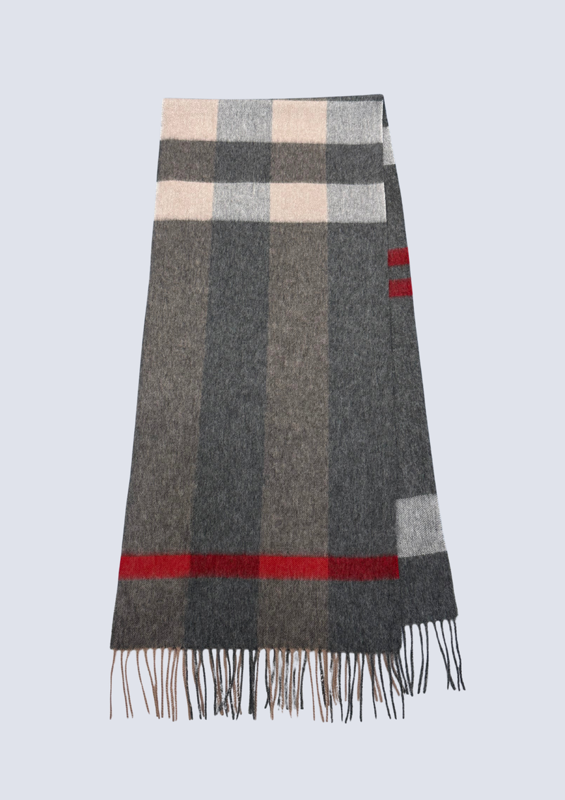 Australia Made 100% Merino Wool Scarf| Brown Checks Scarf - Wilpena Pound, SA