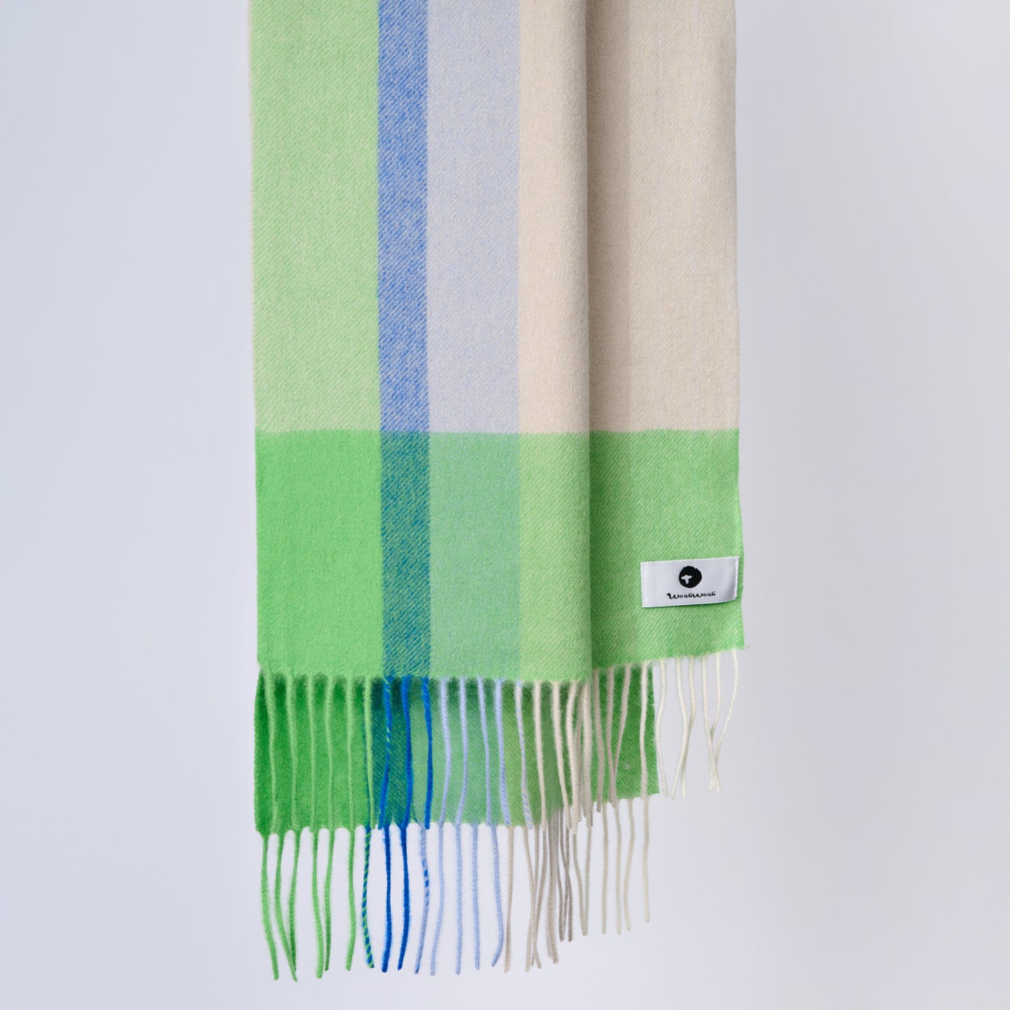 Australia Made 100% Merino Wool Scarf｜Plaid Scarf - Lemon & Lime