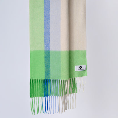 Australia Made 100% Merino Wool Scarf｜Plaid Scarf - Lemon & Lime