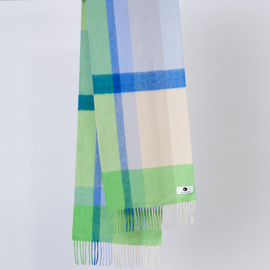 Australia Made 100% Merino Wool Scarf｜Plaid Scarf - Lemon & Lime