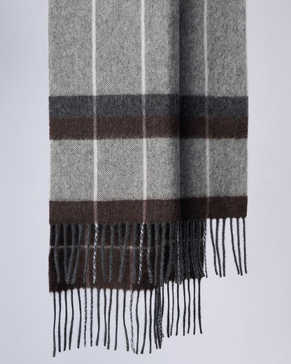 Australia Made 100% Merino Wool Scarf | Plaid Scarf - Coco Brownie