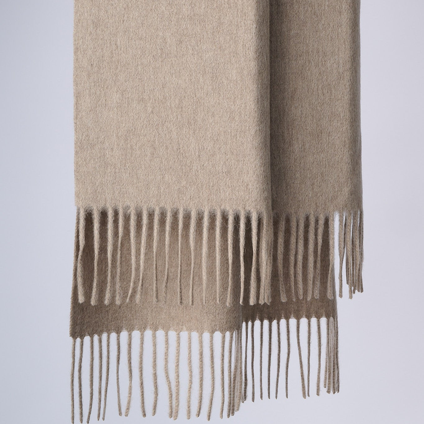 Australia Made Alpaca Wool Scarf | Beige Plain Shawl - Uluru, NT