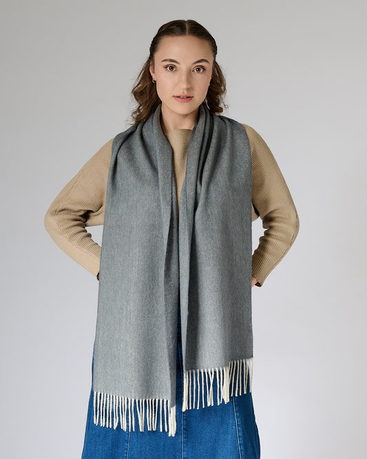Australia Made 100% Merino Wool Scarf | Bluish Grey - Ashwood Frostfall