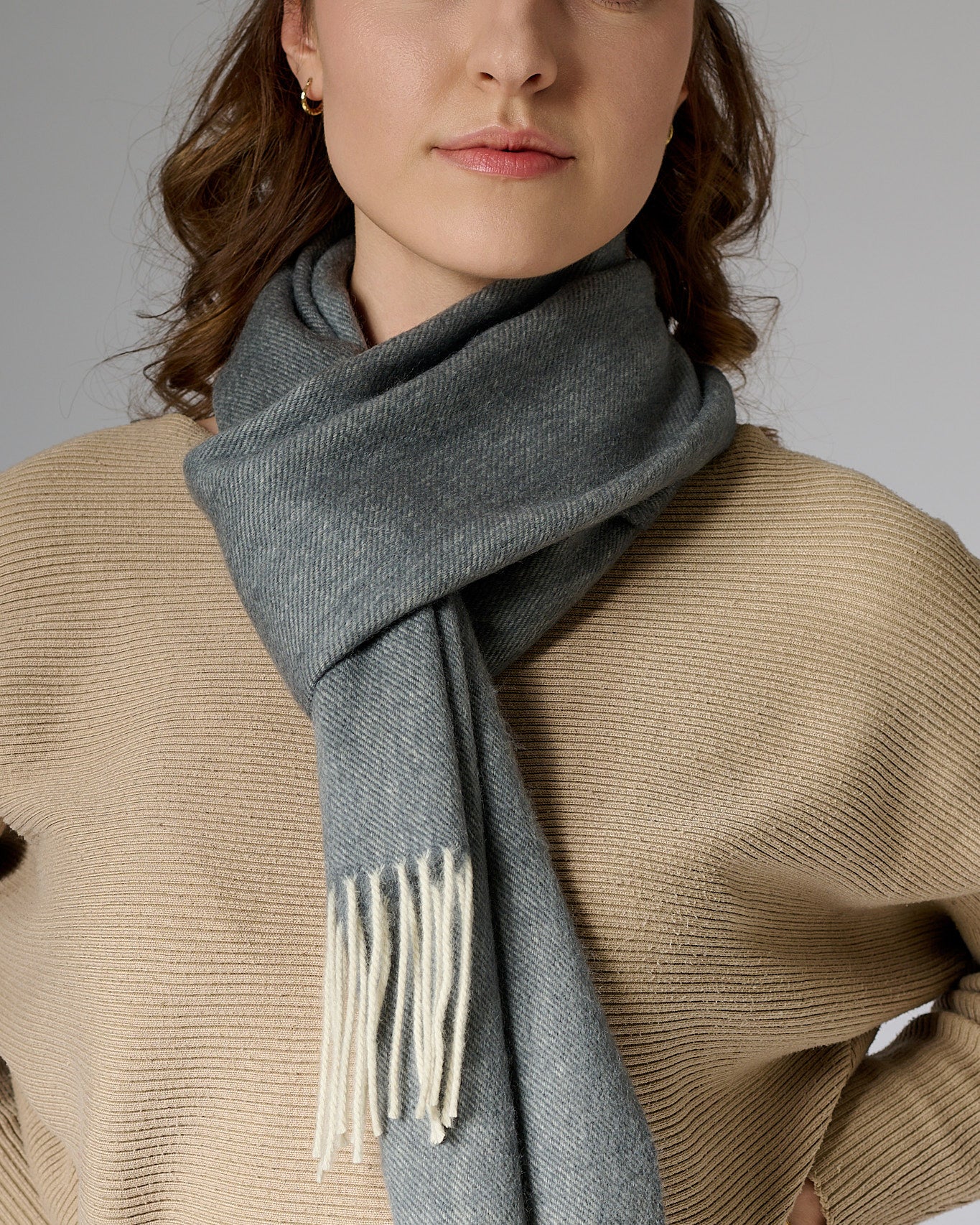 Australia Made 100% Merino Wool Scarf | Bluish Grey - Ashwood Frostfall