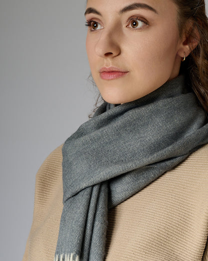 Australia Made 100% Merino Wool Scarf | Bluish Grey - Ashwood Frostfall