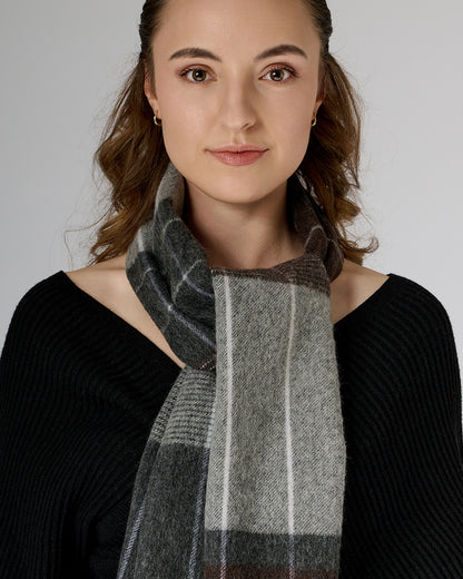 Australia Made 100% Merino Wool Scarf | Plaid Scarf - Coco Brownie