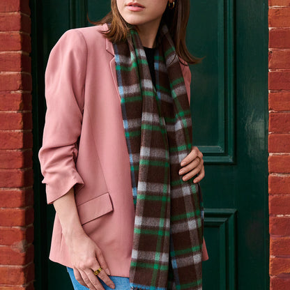 100% Australian Merino Wool Scarf | Pin Check - Retro Chic