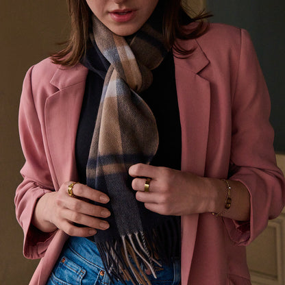 100% Australian Merino Wool Scarf |Timeless Plaid - Autumn Lake